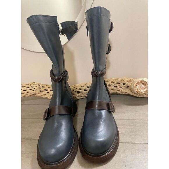 New Free People Billie Buckle Boots Size 7 - Picture 4 of 8